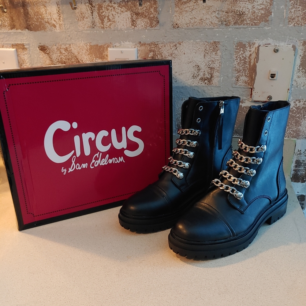 Circus Sam Edelman chain combat boots